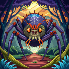 halloween spider on the dark background