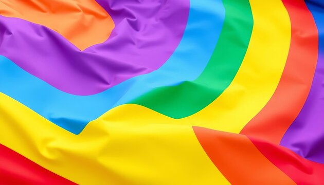 Vibrant rainbow flag with heart shapes, symbolizing LGBTQ+ pride and freedom,  tolerance,  community - Powered by Adobe