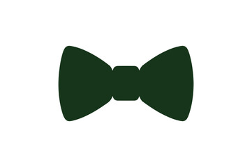 green bow tie silhouette vector art illustration on white background