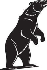 Obraz premium Bear vector art illustration silhouette image, Black bear silhouette vector illustration animal wildlife