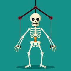 skeleton with a skull