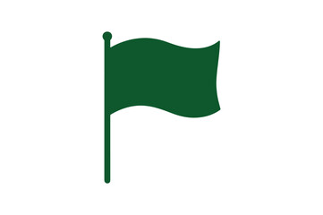 green flag vector art illustration on white background