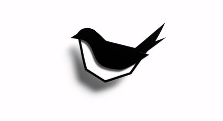 Obraz premium Stylish Black Bird Silhouette Design Element for Branding