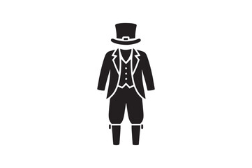 irish costume silhouette vector art illustration on white background