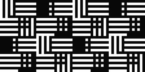 Abstract seamless pattern of stripes in a weave. Vector illustration.