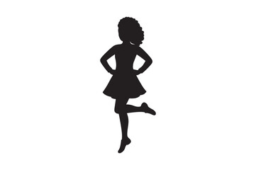 irish dancer silhouette vector art illustration on white background