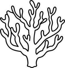 Obraz premium coral reef icon line art vector illustration on transparent background 