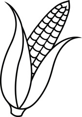 corn icon line art vector illustration on transparent background	