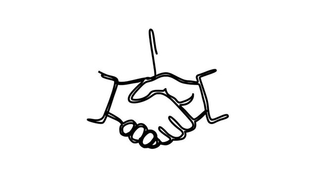 hand shake animation with simple outline