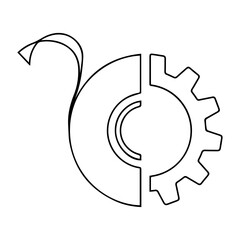 Black insulating tape in gear illustration