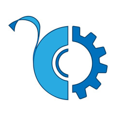 Black insulating tape in gear illustration