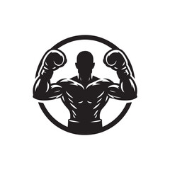 boxer vector silhouette clip art logo design illustration