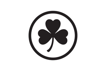 shamrock coin silhouette vector art illustration on white background