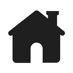 Simple dark gray house icon on black background