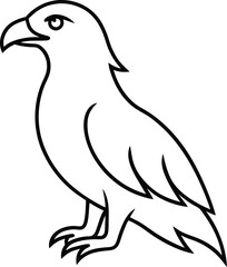 Obraz premium eagle icon line art vector illustration on transparent background 