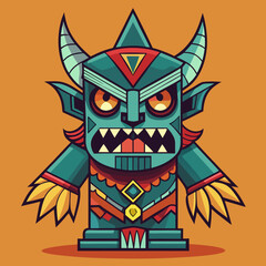 tribal mask with a sword