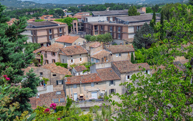 houses of the town vaison la romaine in the historic center. France, vaucluse