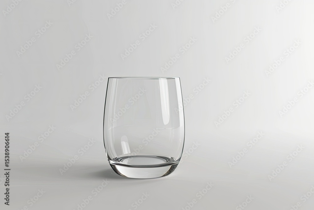 Poster vibrant color visual of empty glass on white background 3d render