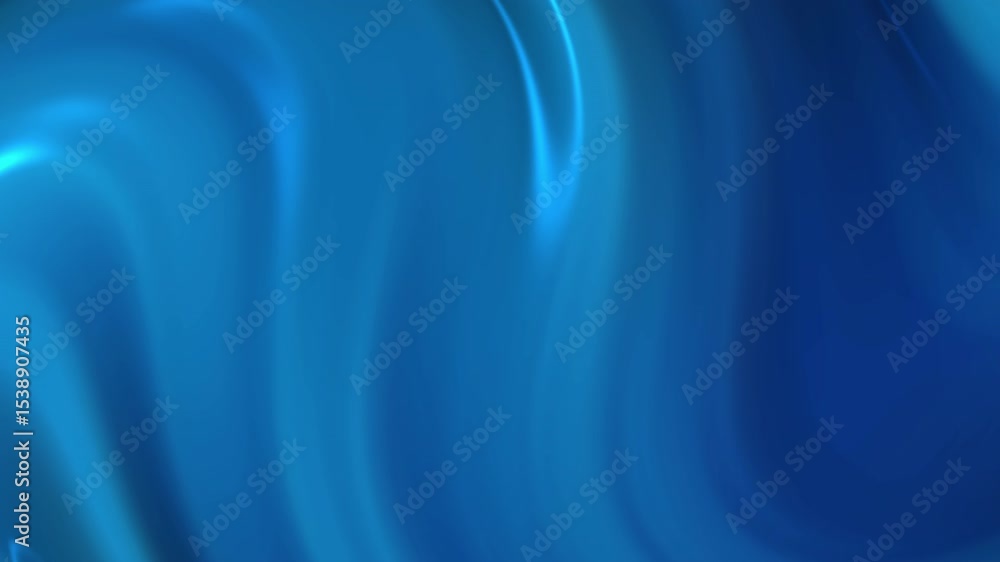 Poster blue background with smooth flowing wave shapes. darker blue shades create depth and movement. the t