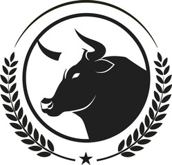 Premium Cattle Crest with Regal Bull.