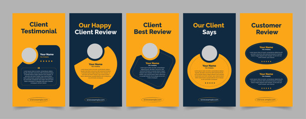 Modern client feedback template, Customer review banner layout design