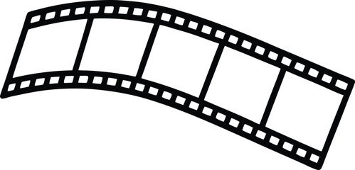 Fototapeta premium film strip icon line art vector illustration on transparent background