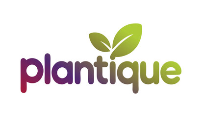 Fototapeta premium Plantique Logo Featuring Green Leaves, Evoking Natural Growth