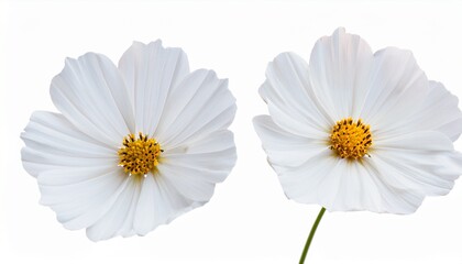 Obraz premium closeup of white cosmos flower isolated on white or transparent background