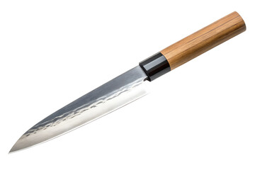 japanese chef knife on transparent background