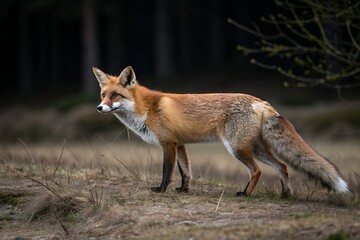 Majestic Red Fox in a Serene Field Stunning Wildlife Photography