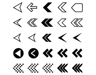 Arrows, Black Arrow Icons, Diverse Set of Black Arrow Icons for Design and UI, set featuring various arrow shapes and play icons, all in solid black, arrow, icon, UI, graphic design, vector, navigatio