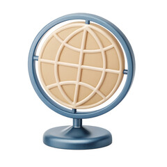 Obraz premium A 3D-style icon of a globe with longitude and latitude lines