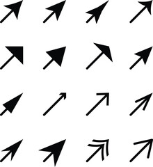 Modern flat arrow icon pack showing direction, growth, and increase symbols