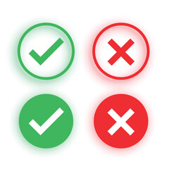 Yes or no check mark cross symbol design