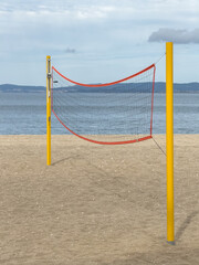 volleyball net on the sea beach