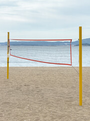 volleyball net on the sea beach