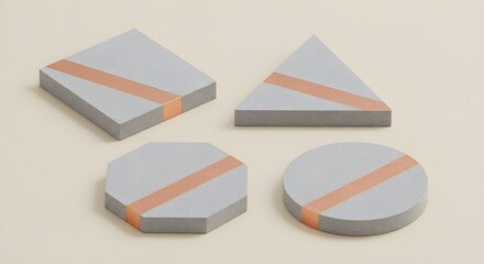 Obraz premium Geometric Concrete Coasters