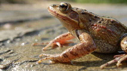 frog, sharp and realistic, Photo, Natural light.