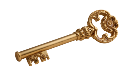Ornate gold key elegant design antique style
