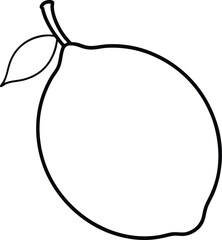 lemon icon line art vector illustration on transparent background	
