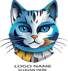 cat head logo icon vector .