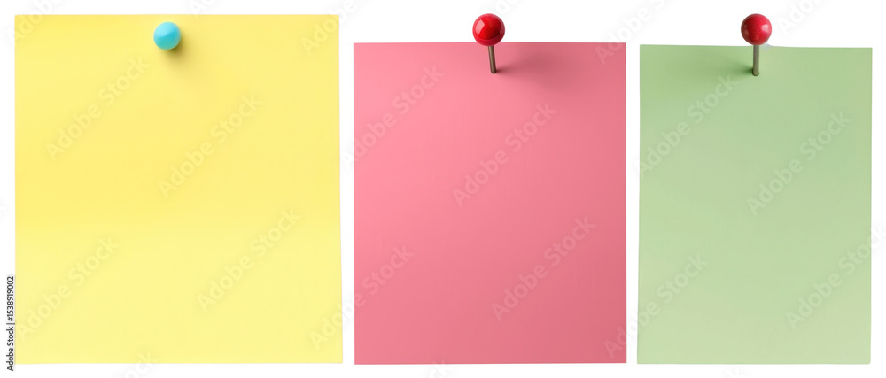 Poster png colorful notes on board, element set on transparent background