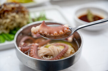 Korea traditional food. Octopus Soup