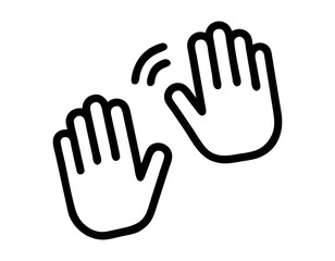 hands interacting, a digital touch gesture icon,  outlined graphic of two hands making a touch or gesture action, suggesting interaction or a tap, hand, hands, interaction, communication, gesture, ico