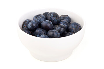 Blueberries in Bowl, Fresh Fruit, White Background