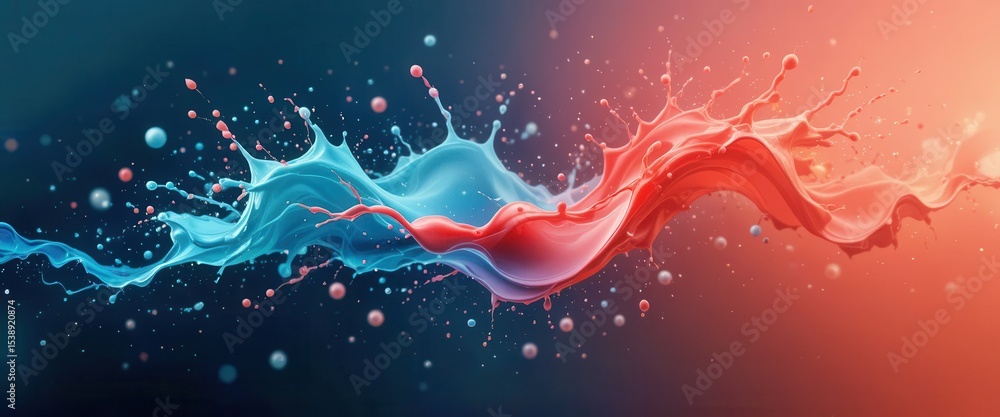 Poster colorful splash of paint creating a dynamic wave effect