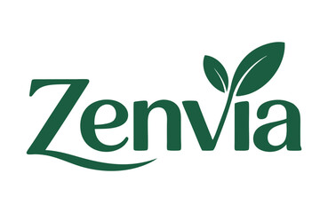 Fototapeta premium The Zenvia Logo Featuring Green Leaves