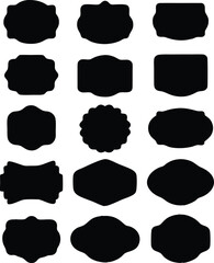 Assorted Decorative Label Silhouettes vector; Border with corner border Silhouettes ; Set of product label templates Silhouettes 
