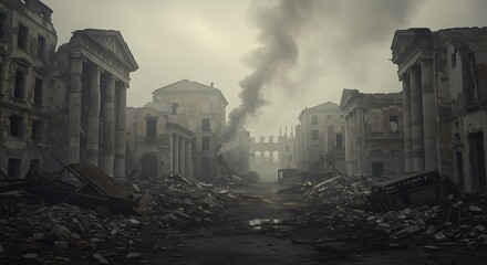 Desolate Cityscape A Post-Apocalyptic Vision of Ruin and Destruction