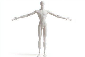 White male mannequin with arms outstretched